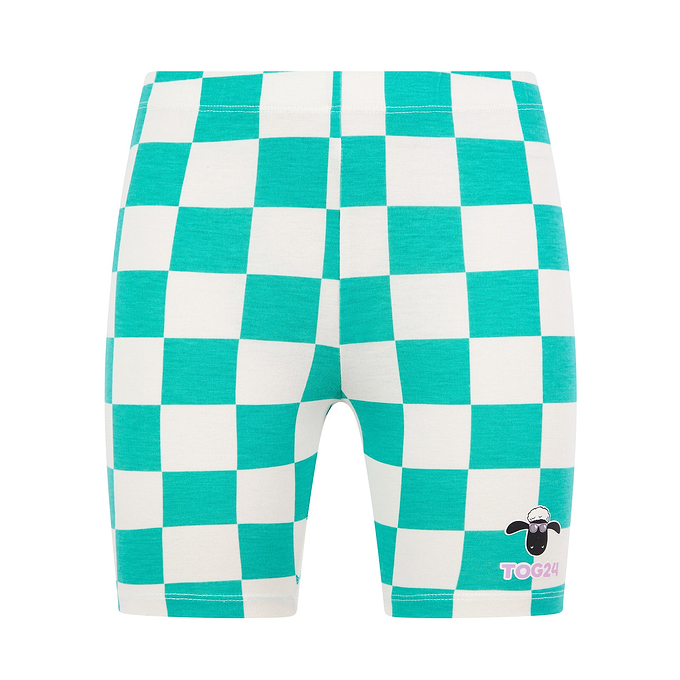 Altay Kids Shaun the Sheep Cycling Short - Spearmint/Woolly Checkerboard