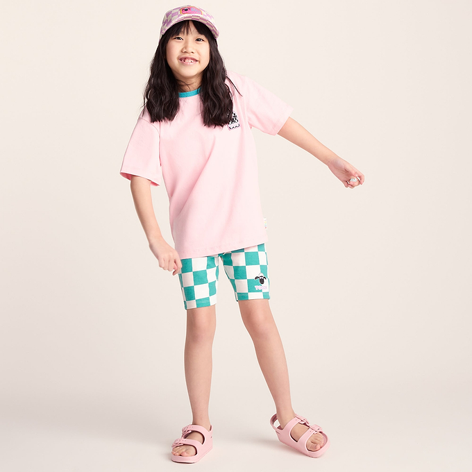 Altay Kids Shaun the Sheep Cycling Short - Spearmint/Woolly Checkerboard