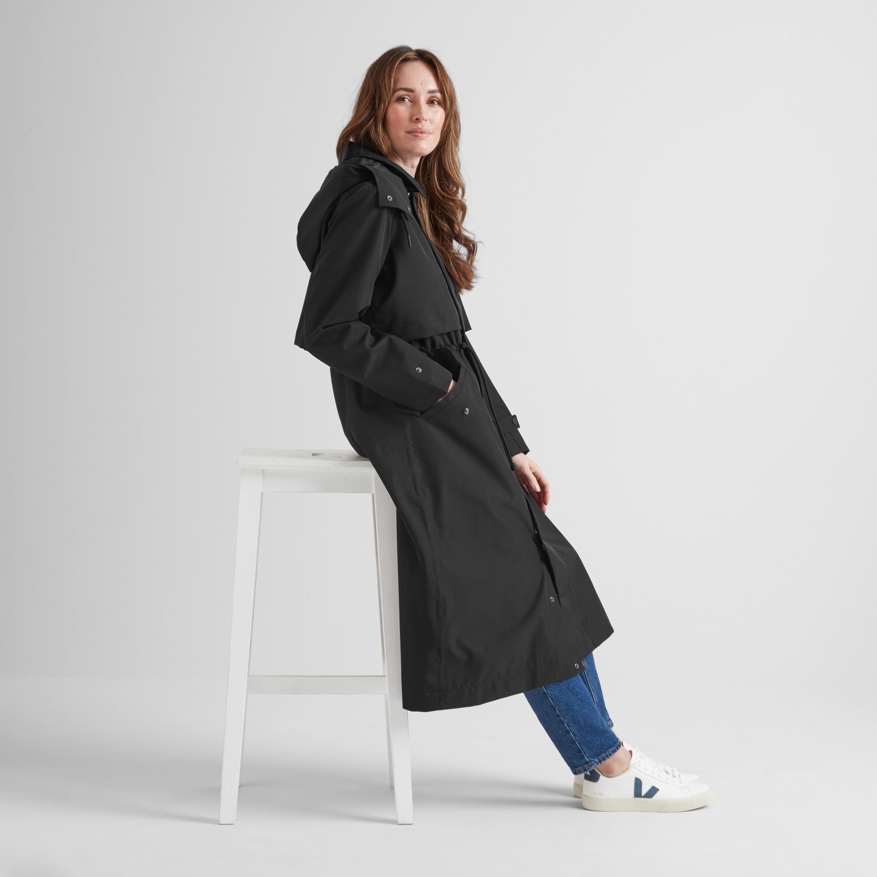 Alva Womens Waterproof Trench Coat - Black – TOG24