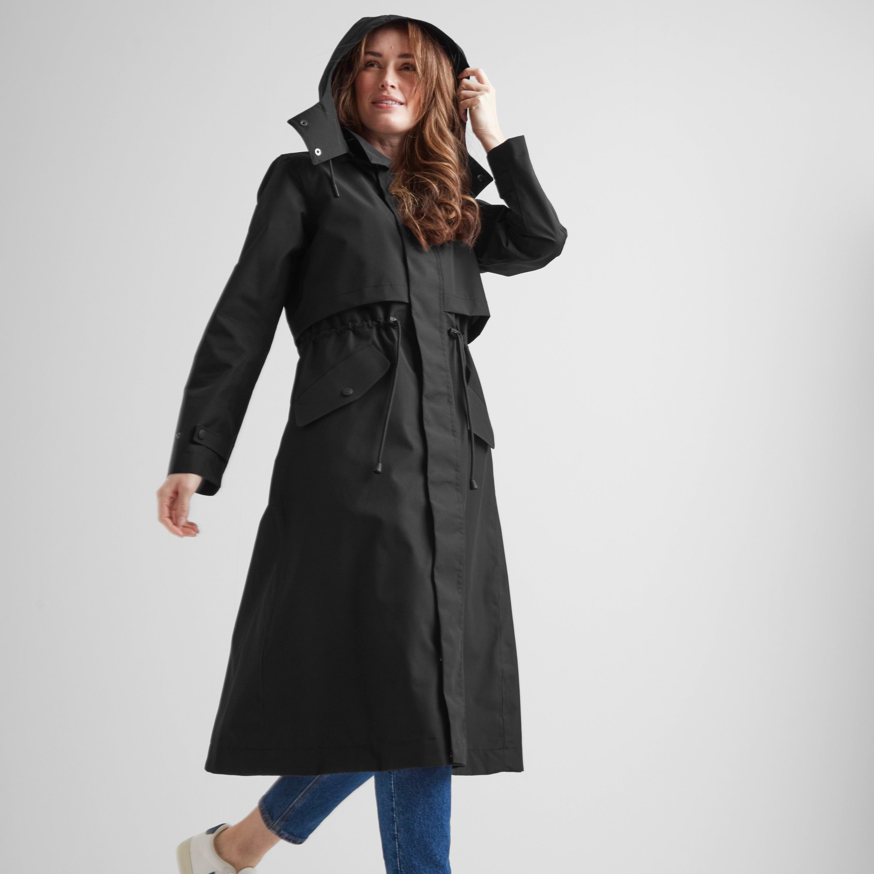 Alva Womens Waterproof Trench Coat - Black – TOG24