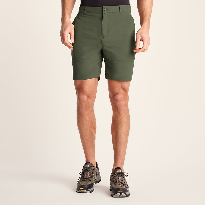 Amble Mens Lightweight Ripstop Performance Shorts - Khaki