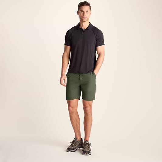 Amble Mens Lightweight Ripstop Performance Shorts - Khaki
