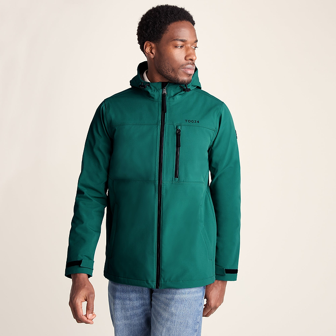 Andro Mens Hooded Waterproof Softshell Jacket - Dark Turquoise