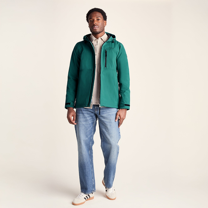 Andro Mens Hooded Waterproof Softshell Jacket - Dark Turquoise