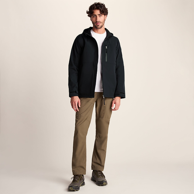 Andro Mens Hooded Waterproof Softshell Jacket - Black