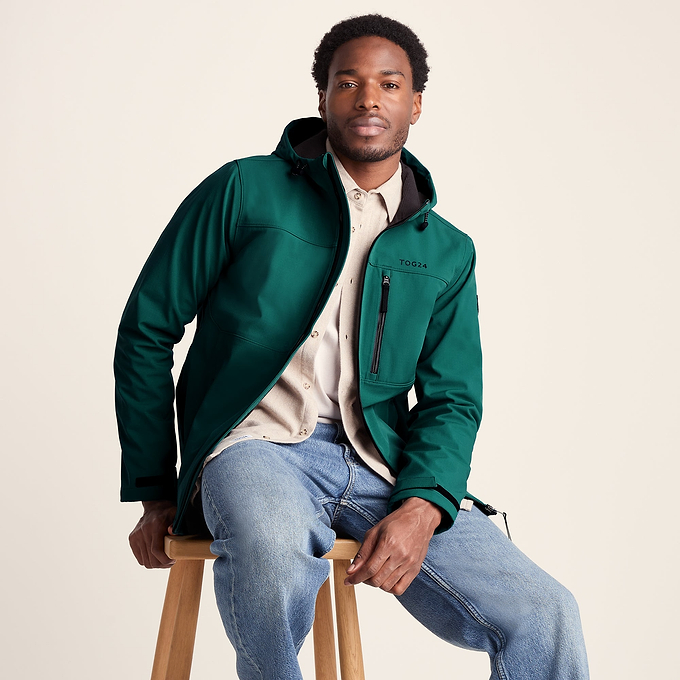 Andro Mens Hooded Waterproof Softshell Jacket - Dark Turquoise