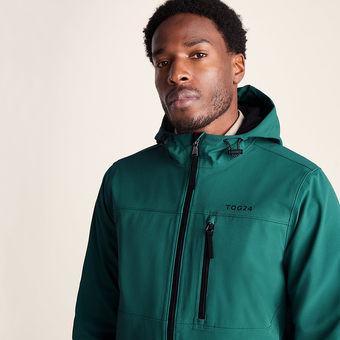 Andro Mens Hooded Waterproof Softshell Jacket - Dark Turquoise