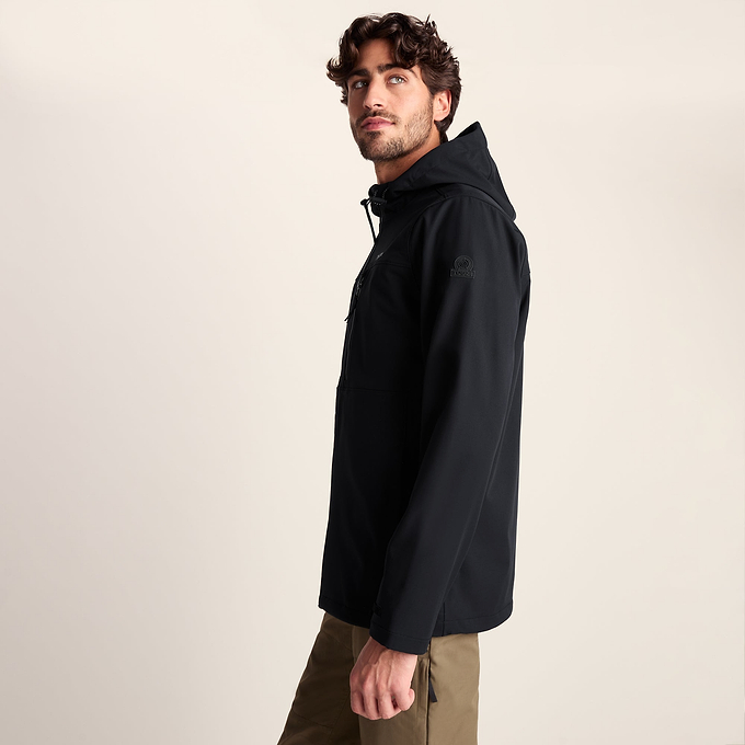 Andro Mens Hooded Waterproof Softshell Jacket - Black