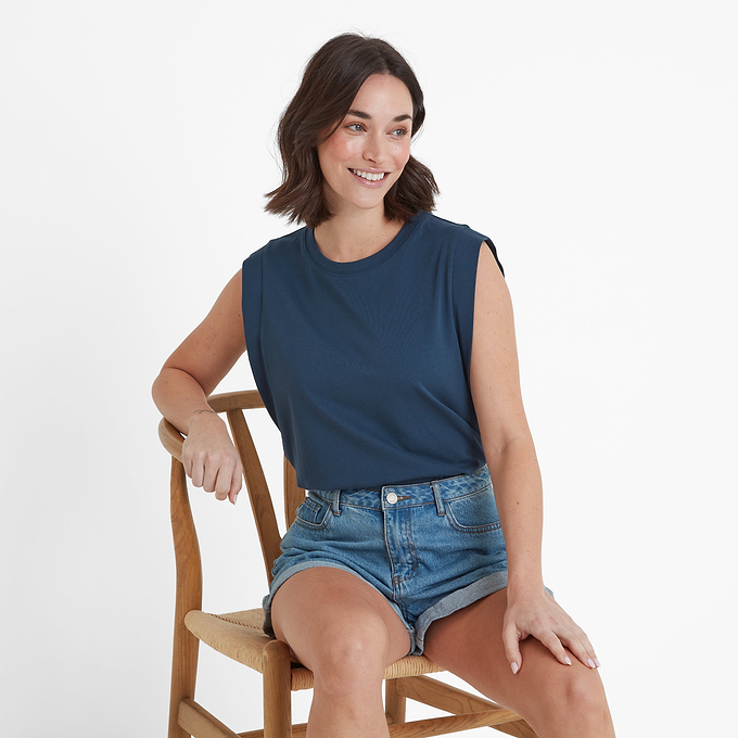 April Womens Vest - Dark Denim