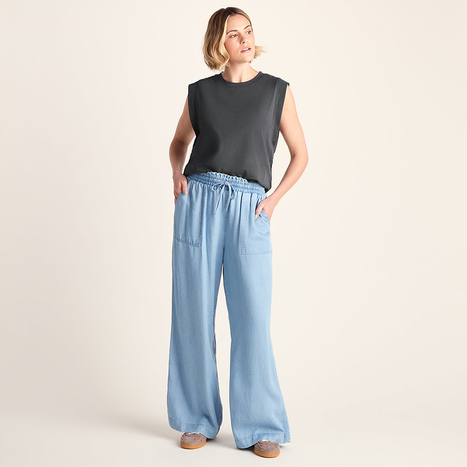 April Womens 100% Cotton Supersoft Boxy Fit Vest - Deep Slate