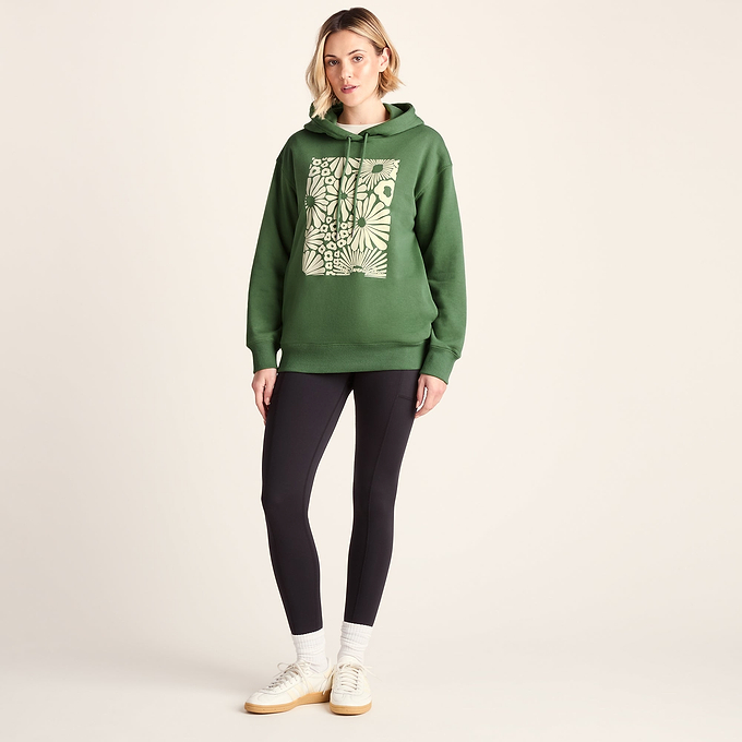 Aria Womens Supersoft Relaxed Fit Hoody - Dark Matcha