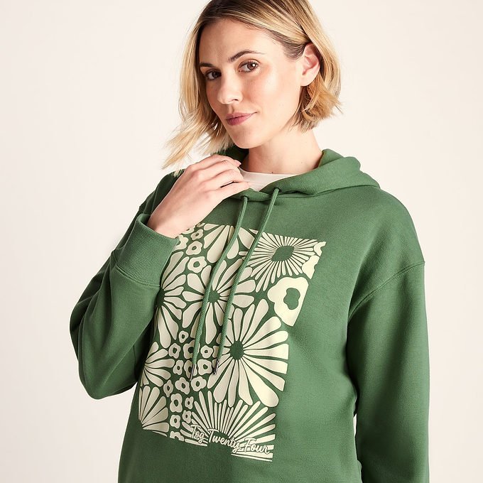 Aria Womens Supersoft Relaxed Fit Hoody - Dark Matcha