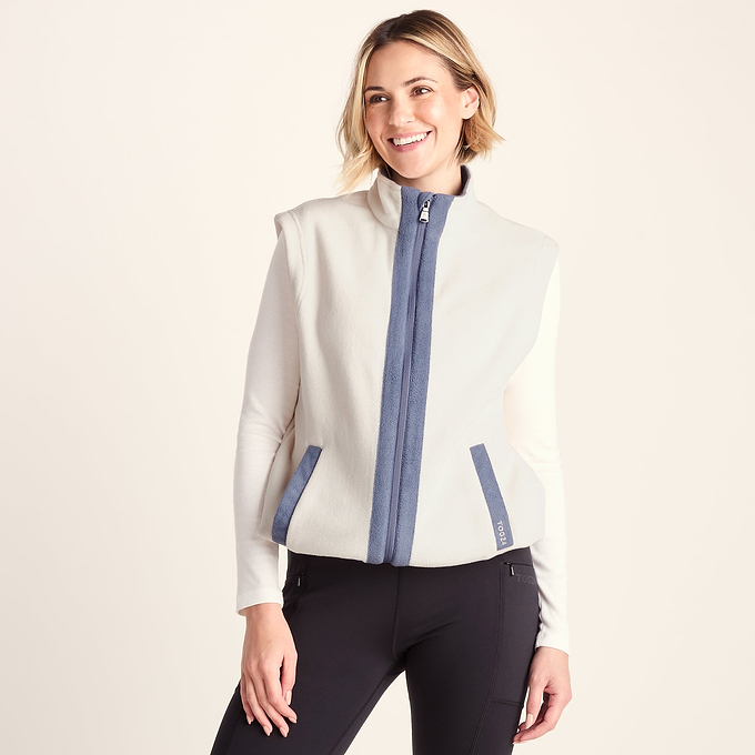 Arrad Womens Relaxed Fit Microfleece Gilet - Vanilla
