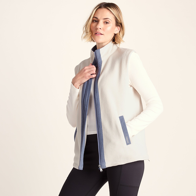 Arrad Womens Relaxed Fit Microfleece Gilet - Vanilla