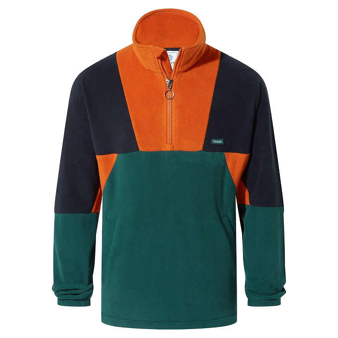 Aztec Mens Fleece Jacket - Dark Indigo/Dark Orange