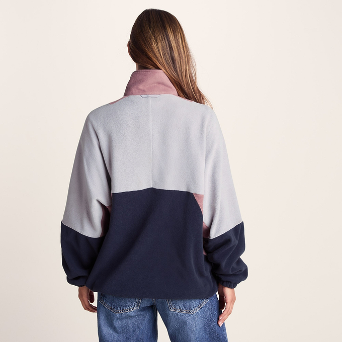 Womens Fleece Jacket - Mauve/Oxford Blue