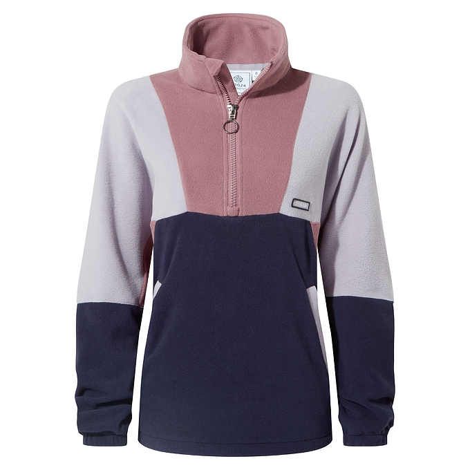 Aztec W Womens Fleece Jacket - Mauve/Oxford Blue