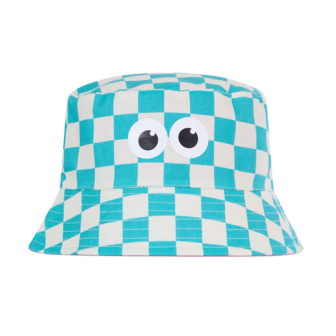 Balkhi Kids Shaun the Sheep Bucket Hat - Spearmint/Woolly Checkerboard