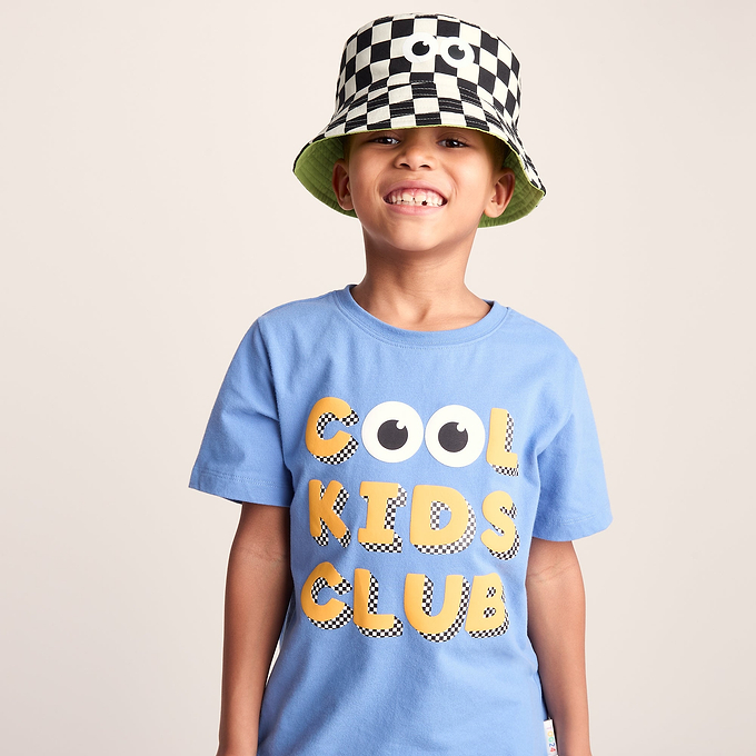 Balkhi Kids Shaun the Sheep Bucket Hat - Black White Checkerboard