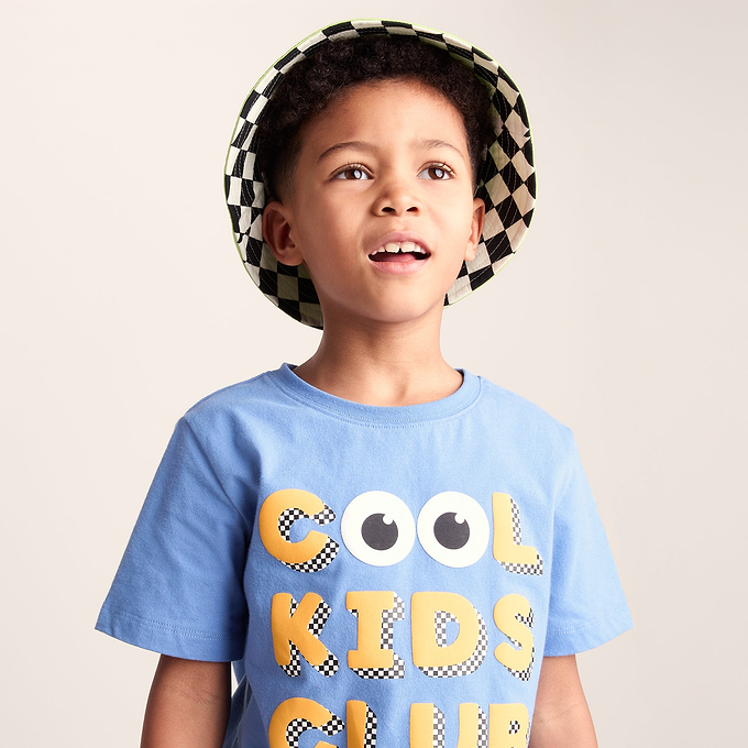 Balkhi Kids Shaun the Sheep Bucket Hat - Black White Checkerboard