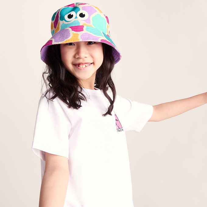 Balkhi Kids Shaun the Sheep Bucket Hat - Pink Cloud Print