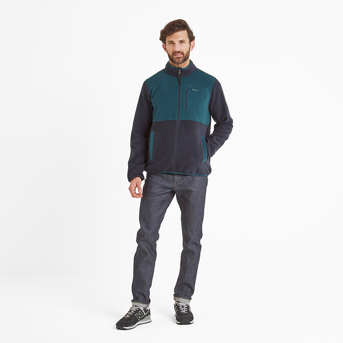 Banwell Mens Microfleece Jacket - Dark Indigo/Petrol Green