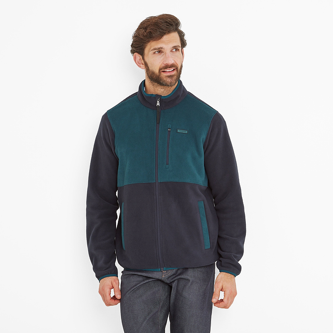 Banwell Mens Microfleece Jacket - Dark Indigo/Petrol Green
