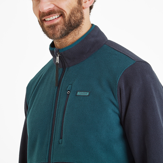 Banwell Mens Microfleece Jacket - Dark Indigo/Petrol Green
