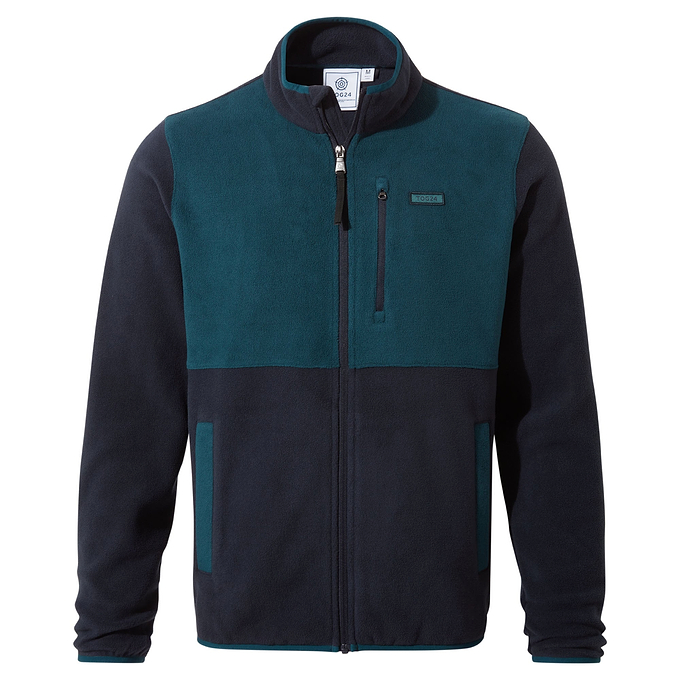 Banwell Mens Microfleece Jacket - Dark Indigo/Petrol Green