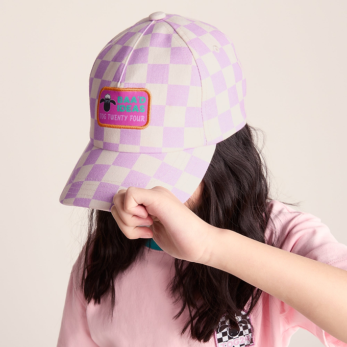 Bardoka Kids Shaun the Sheep Baseball Cap - Lilac Haze/White Checkerboard