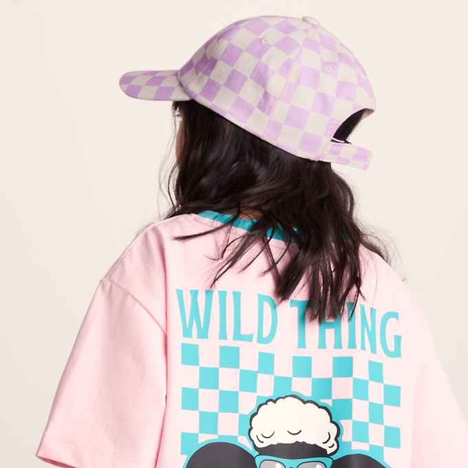 Bardoka Kids Shaun the Sheep Baseball Cap - Lilac Haze/White Checkerboard