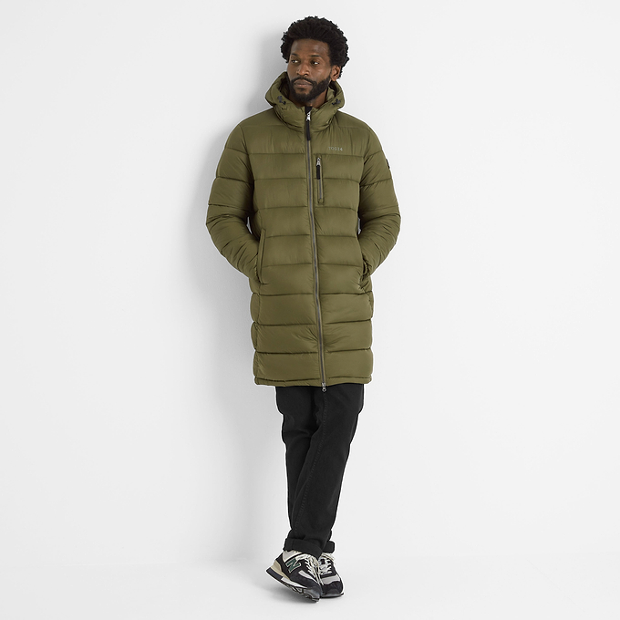 Barnby Mens Long Padded Jacket - Khaki