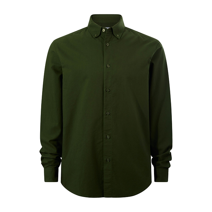 Barry Mens Long Sleeved Cotton Oxford  Shirt - Leaf Green