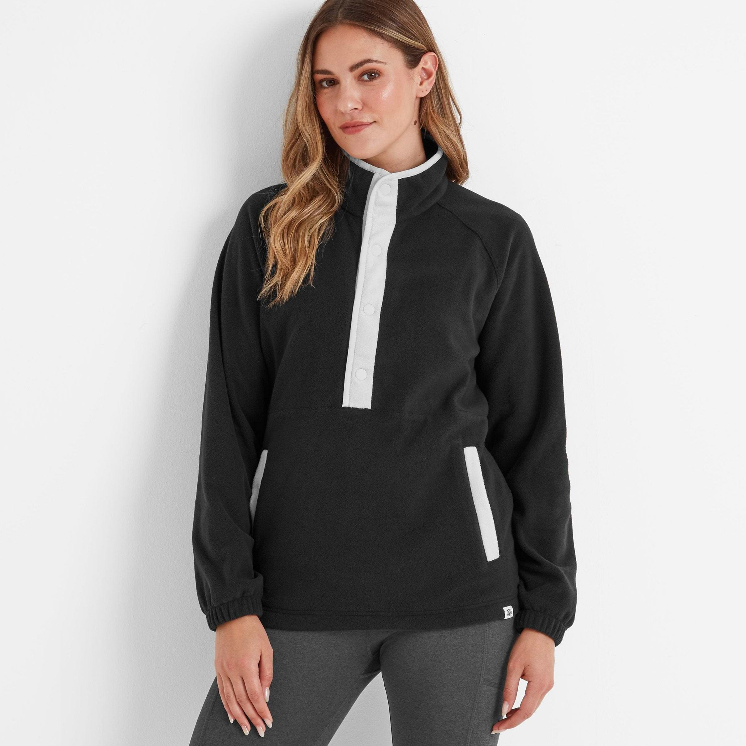 Womens black half zip fleece sale