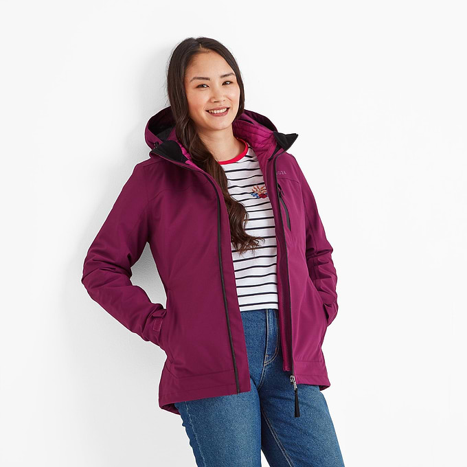 Beverley Womens 3-in-1 Waterproof Jacket - Purple Berry