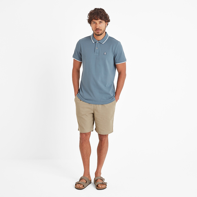 Binsoe Mens Polo Shirt - Blue Dolphin