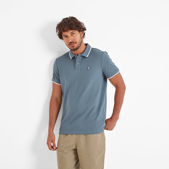 Binsoe Mens Polo Shirt - Blue Dolphin