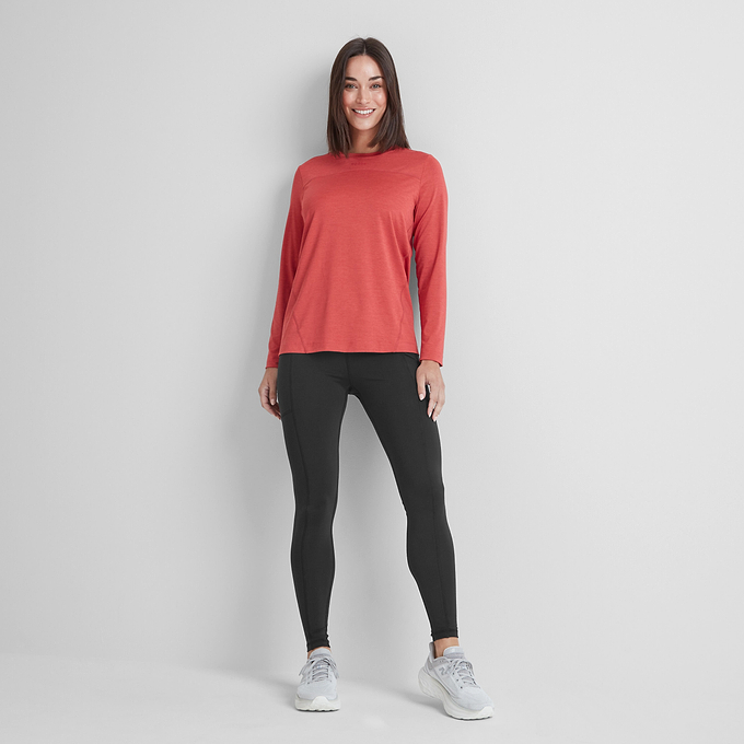 Blakely Womens Tech Long Sleeve Top - Cranberry Marl