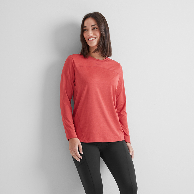 Blakely Womens Tech Long Sleeve Top - Cranberry Marl