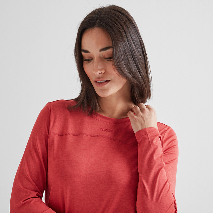 Blakely Womens Tech Long Sleeve Top - Cranberry Marl
