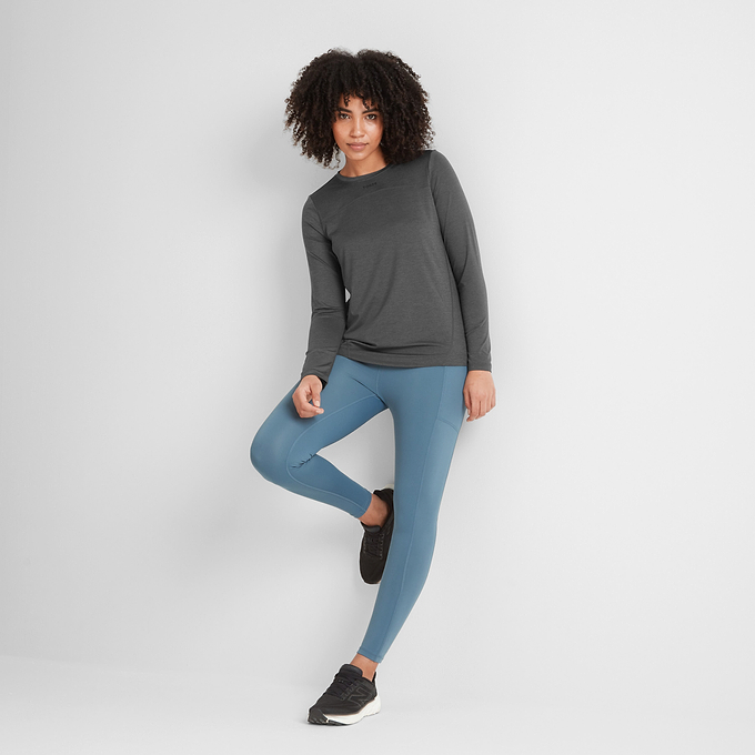 Blakely Womens Tech Long Sleeve Top - Dark Grey Marl