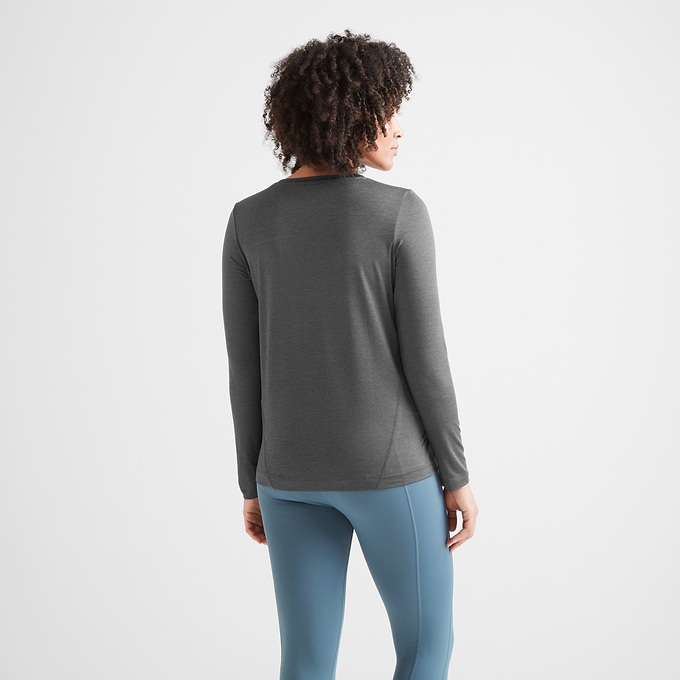Blakely Womens Tech Long Sleeve Top - Dark Grey Marl