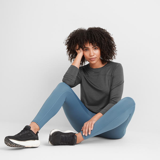 Blakely Womens Tech Long Sleeve Top - Dark Grey Marl