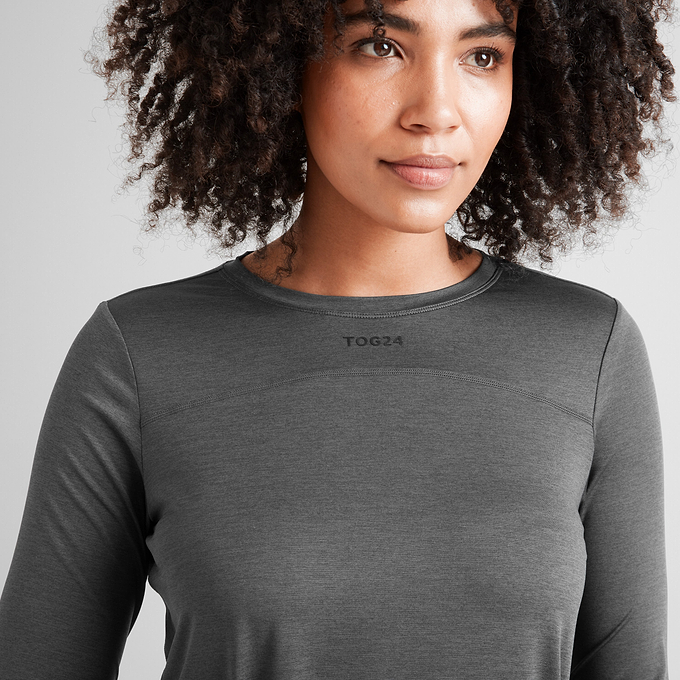 Blakely Womens Tech Long Sleeve Top - Dark Grey Marl