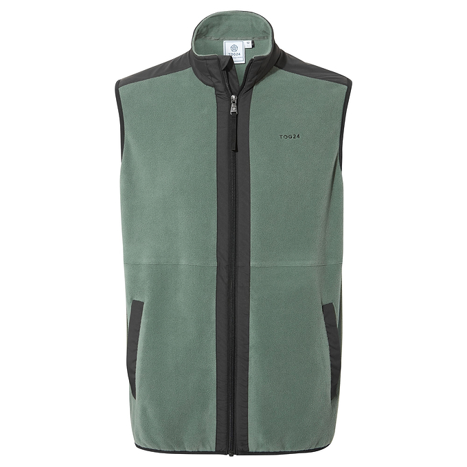 Boltby Mens Fleece Gilet - Black/Light Forest