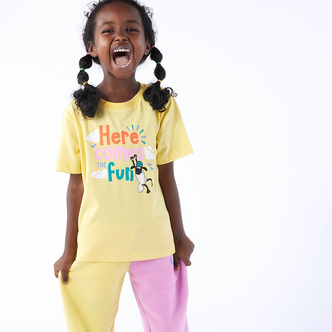 Boreray Kids Shaun the Sheep T-Shirt - Sunshine Yellow