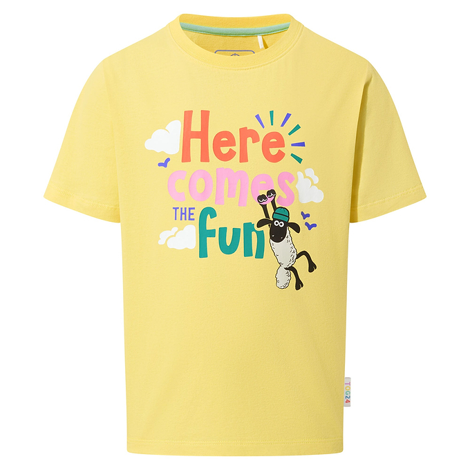 Boreray Kids Shaun the Sheep T-Shirt - Sunshine Yellow