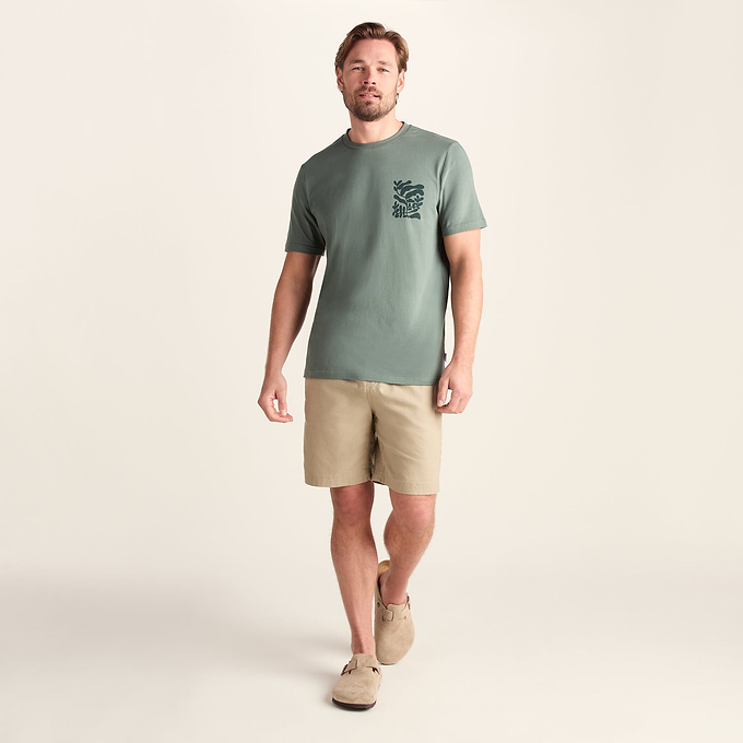Botanical Mens Relaxed Fit Supersoft T-shirt - Light Forest
