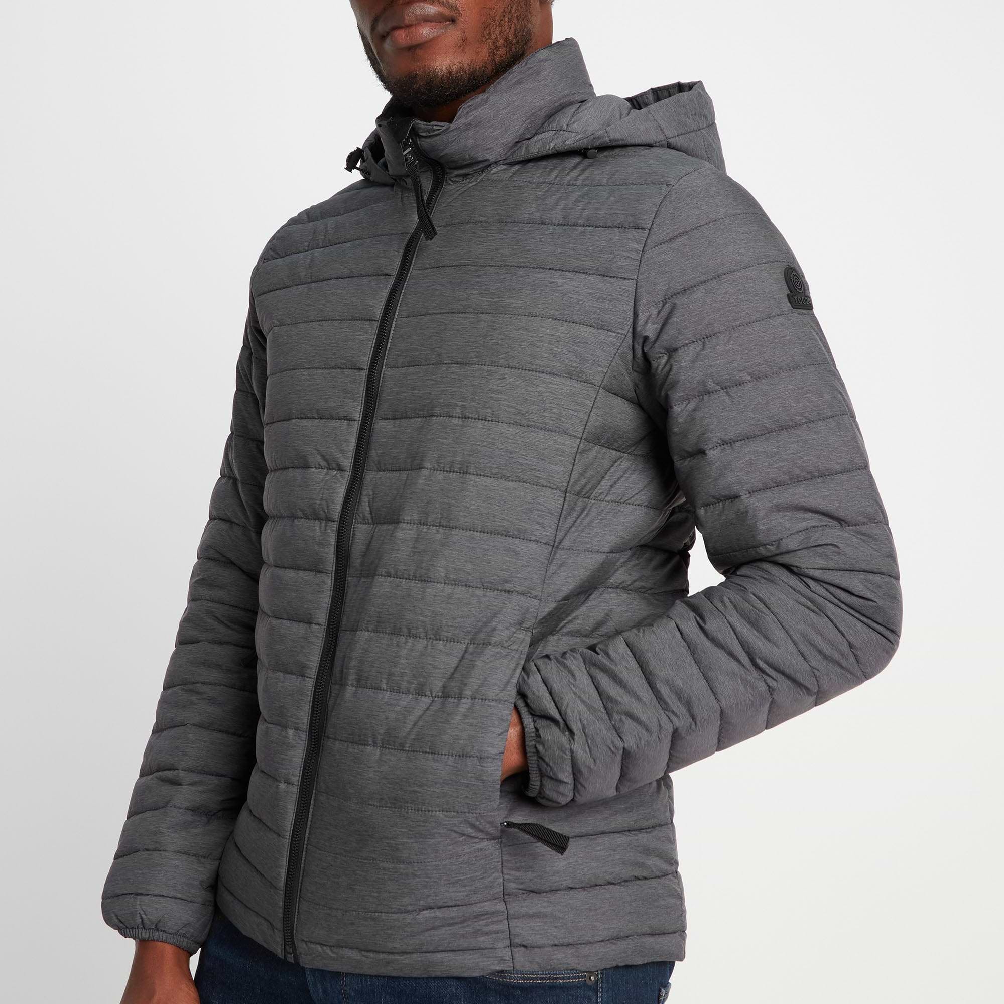 man down jacket fleece in grey marl