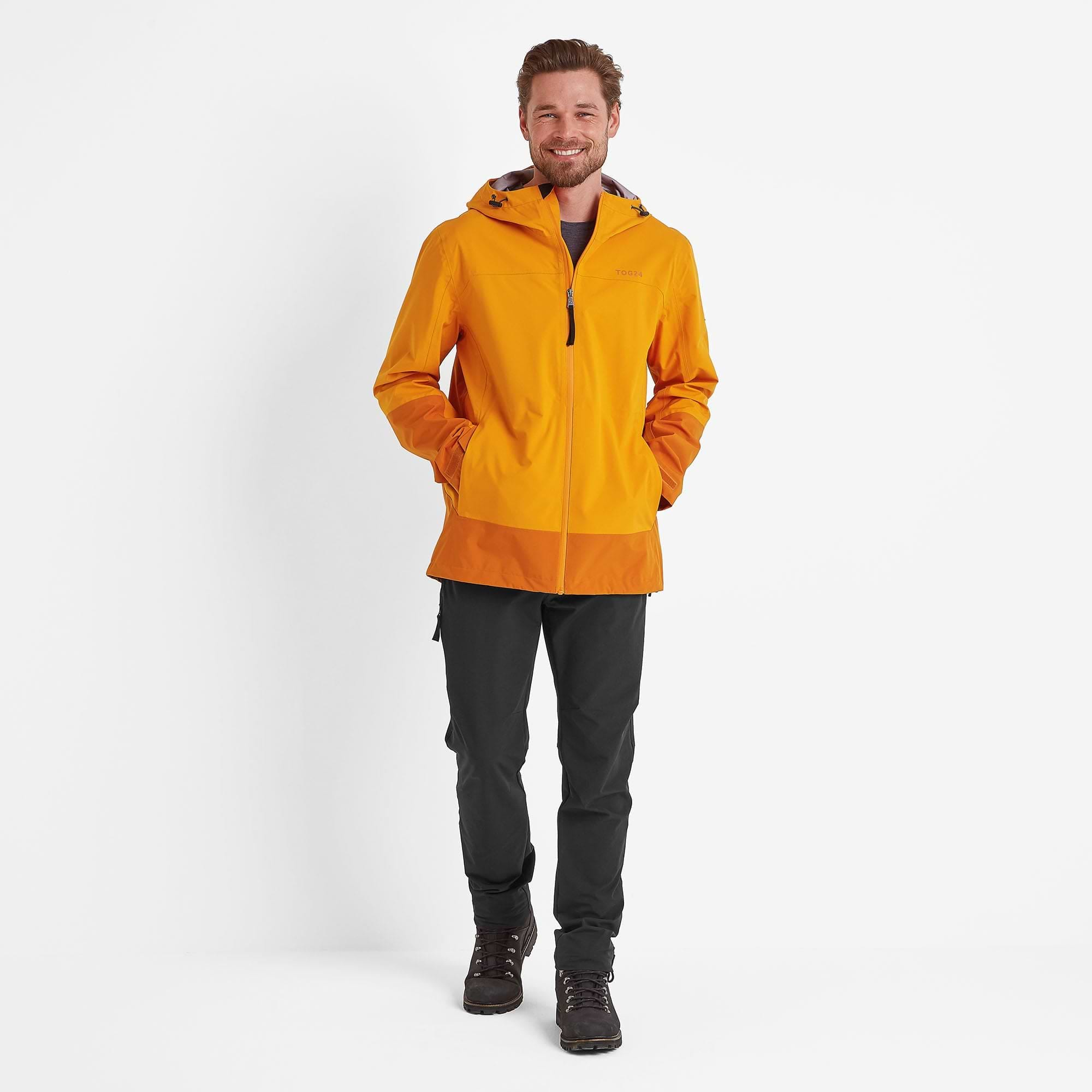 Orange waterproof coat on sale